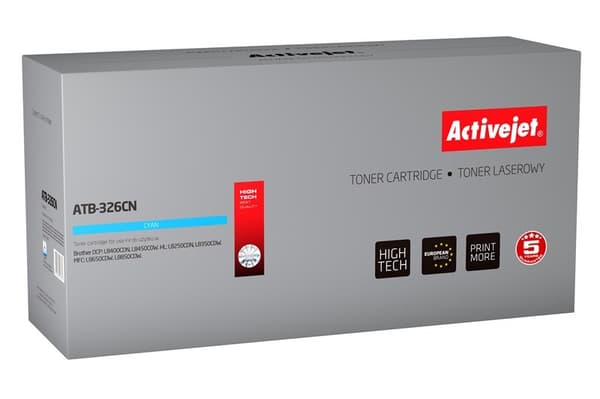 Activejet ATB-326CN -väriaine (korvaa Brother TN-326C:lle; Supreme; 3500 sivua; syaani)