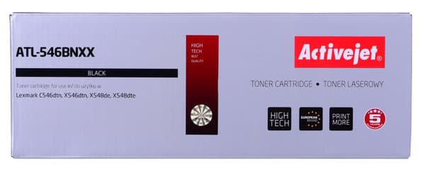 Activejet ATL-546BNXX Tonerpatron til Lexmark printere; Erstatning Lexmark C546U1KG; Supreme;