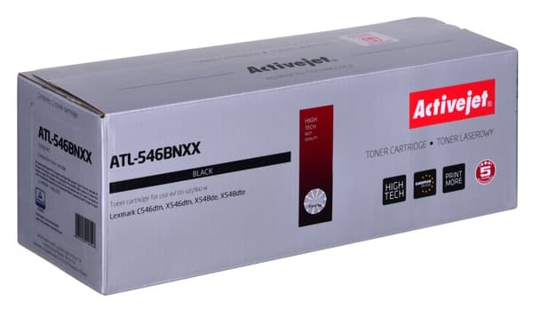 Activejet ATL-546BNXX Tonerpatron til Lexmark printere; Erstatning Lexmark C546U1KG; Supreme;