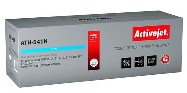 Activejet ATH-541N toner (erstatning for HP 125A CB541A, Canon CRG-716C; Supreme; 1600 sider; cyan