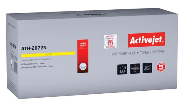 Activejet ATH-2072N toner (erstatning for HP 117A 2072A; Supreme; 700 sider; gul)