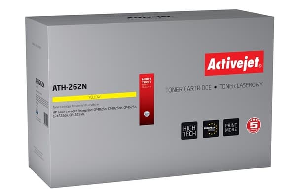 Activejet ATH-262N toner til HP printer; HP CE262A udskiftning; Supreme; 11000 sider; gul