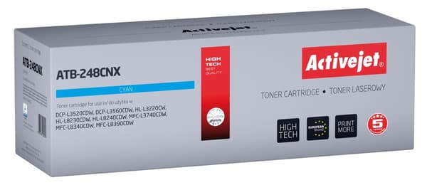 Activejet ATB-248CNX Toner til Brother-printere; Udskiftning Brother TN248XLC; Supreme; 2300 sider; blå)