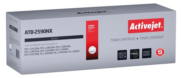 Activejet ATB-2590NX toner til Brother-printere; Udskiftning Brother TN2590XL; Supreme; 3000 sider; sort)