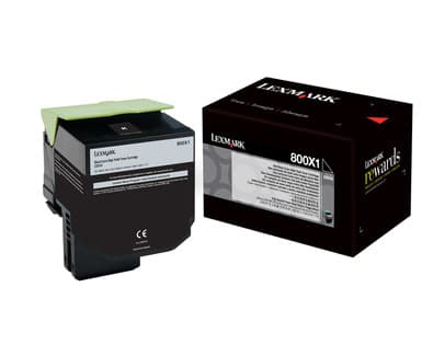 LEXMARK 800X1 BLK Extra High Yield Toner Cartr 80C0X10