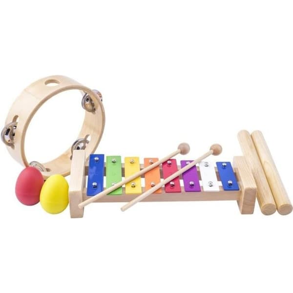 Musikleksak - ZIC - Set med 3 träinstrument - Xylofon, maracas, tamburin