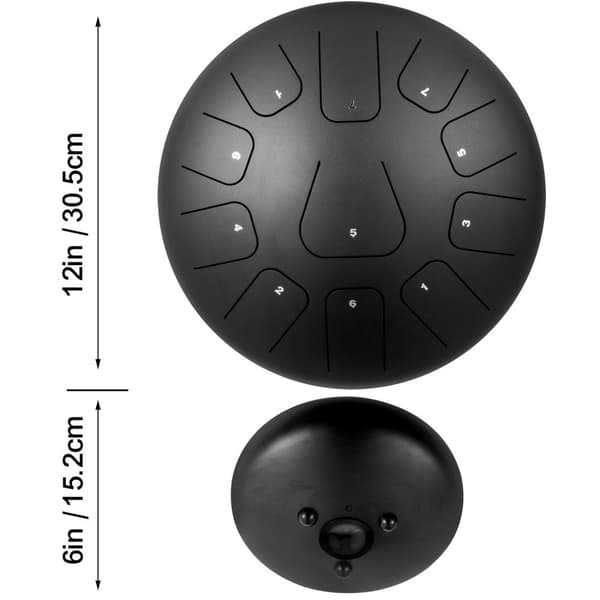 12" 11-toner tunga trumma med klubbor och tillbehör, mjuk och behaglig ljudkvalitet, hög volym, exakt tonalitet, lätt att lära sig och spela