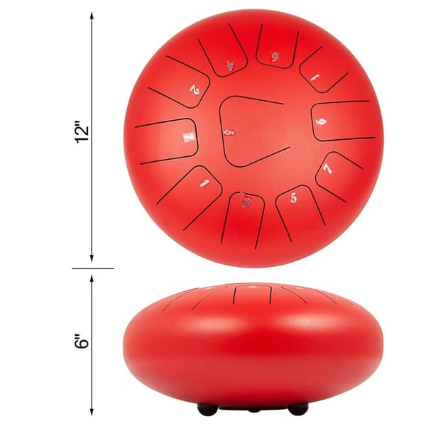 12" 11-toner C-dur skala tunga trumma med klubbor och tillbehör, stål titanlegeringsmaterial, perfekt ljudkvalitet, lätt att lära sig/spela