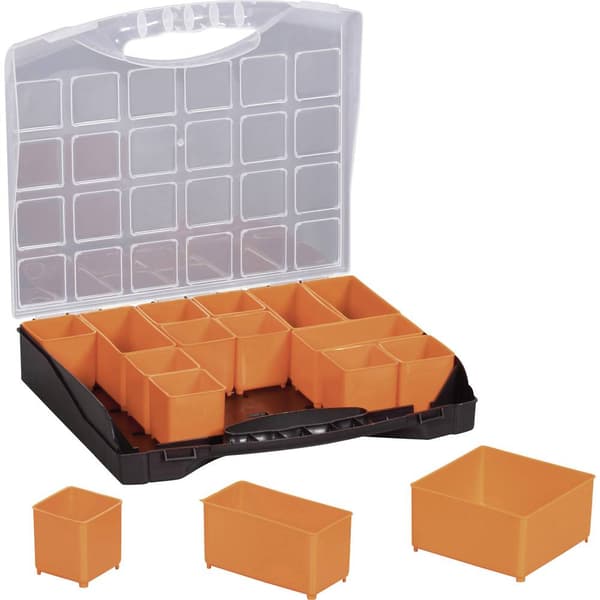Alutec Sortimentlåda-set (L x B x H) 322 x 279 x 297 mm Antal fack: 16 rörlig underavdelning Innehåll 1 st