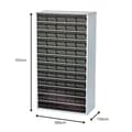 Miniatyrbild 2 av 2: ESD raaco 1260-00 ESD-stålmagasin (L x B x H) 306 x 150 x 552 mm Antal fack: 60 inkl. jordningskabel Innehåll 1 st