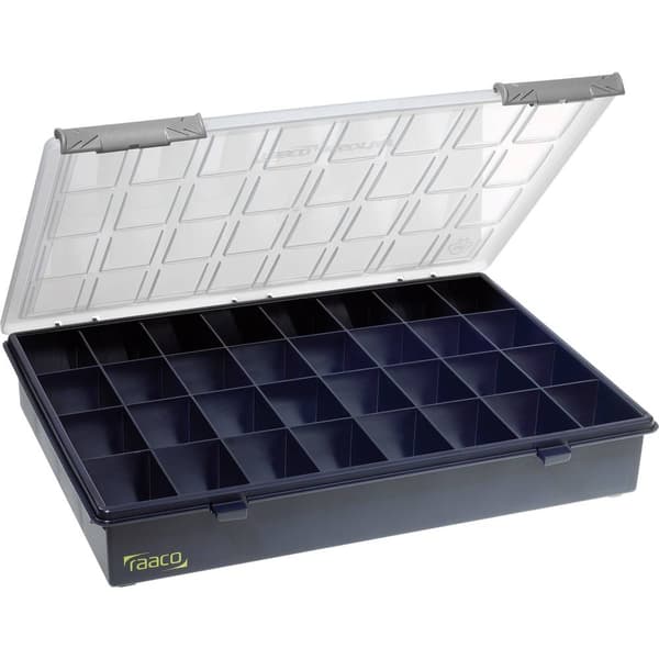raaco Assorter 4-32 Låda (L x B x H) 338 x 260 x 57 mm Antal fack: 32 fast underavdelning Innehåll 1 st