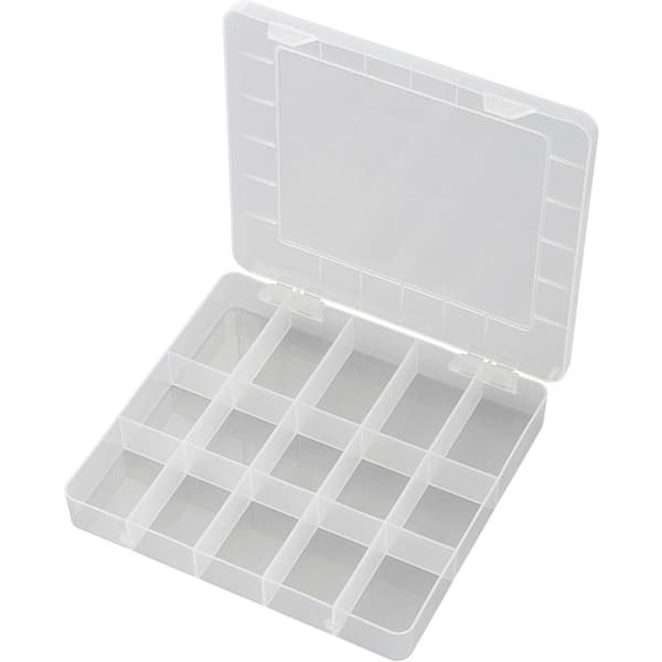 TRU COMPONENTS PP15-01 Låda (L x B x H) 200 x 175 x 26 mm Antal fack: 15 fast underavdelning Innehåll 1 st