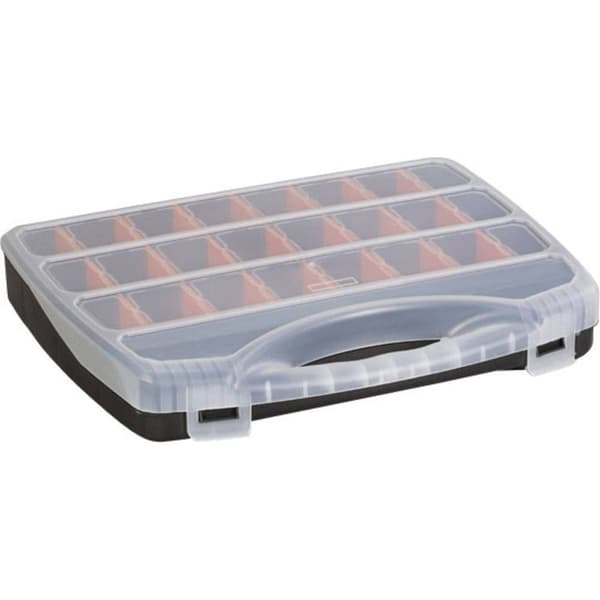 Alutec Sortimentlåda (L x B x H) 480 x 375 x 75 mm Antal fack: 26 rörlig underavdelning Innehåll 1 st