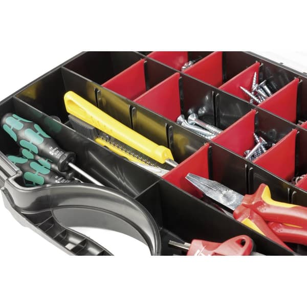 Parat PROFI-LINE Organize S Sortimentlåda (B x H x D) 390 x 290 x 60 mm Antal fack: 26 Innehåll 1 st