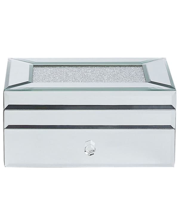 Smyckeskrin Silver 22 x 17 cm Speglad Tillbehör Förvaring
