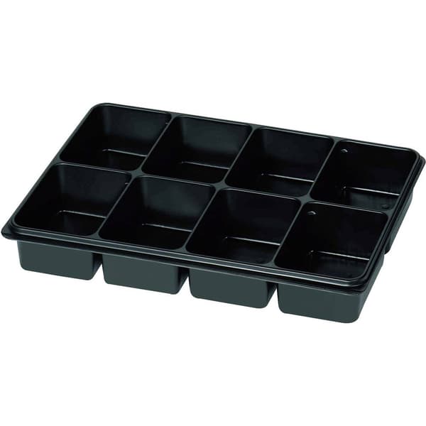 Låda (L x B x H) 335 x 235 x 50 mm Antal fack: 8 fast underavdelning Innehåll 1 st
