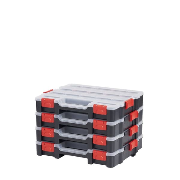 Verkstad Alutec 56080 Sortimentlåda (B x H x D) 470 x 80 x 373 mm Antal fack: 18 rörlig underavdelning Innehåll 1 st