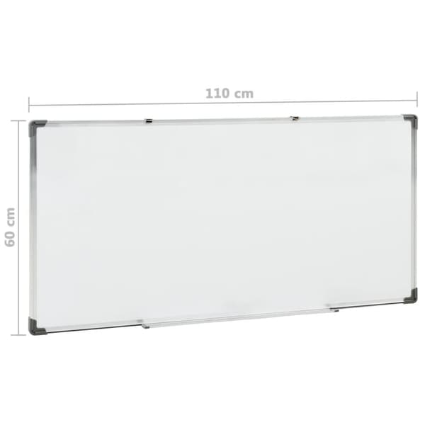 vidaXL magnetisk whiteboard 110x60 cm stål hvid