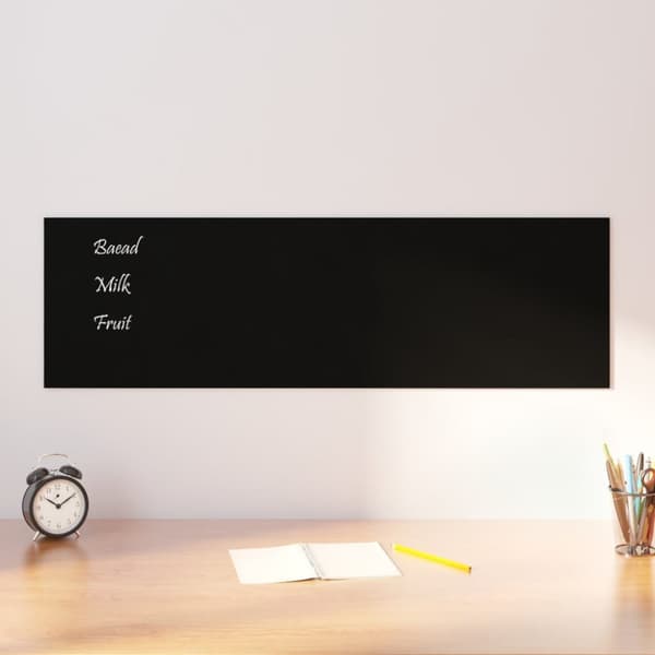vidaXL væghængt magnettavle 100x30 cm hærdet glas sort