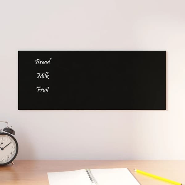 vidaXL Väggmonterad magnettavla svart 50x20 cm härdat glas