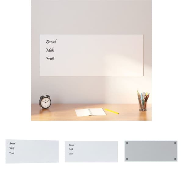 The Living Store væghængt magnettavle 100x40 cm hærdet glas hvid -  Whiteboards