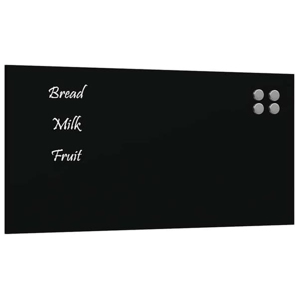 Väggmonterad magnettavla svart 80x40 cm härdat glas
