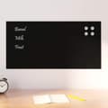 Miniatyrbild 1 av 2: Väggmonterad magnettavla svart 80x40 cm härdat glas