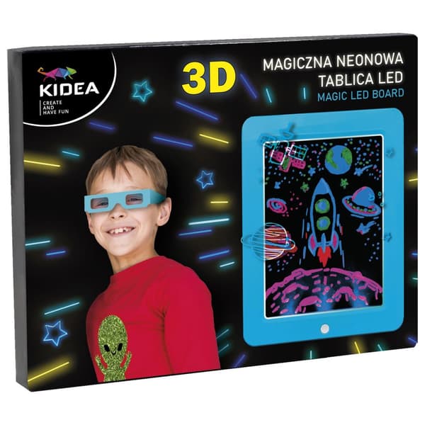 Kidea 3D Neon Magic Board Blå