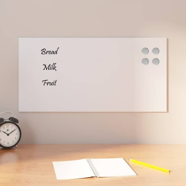 Väggmonterad magnettavla vit 60x30 cm härdat glas