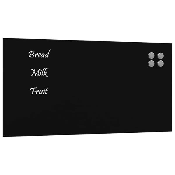 Väggmonterad magnettavla svart 80x40 cm härdat glas
