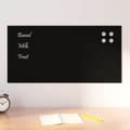 Miniatyrbild 1 av 2: Väggmonterad magnettavla svart 80x40 cm härdat glas