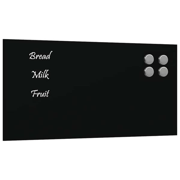 Väggmonterad magnettavla svart 40x20 cm härdat glas