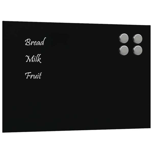 Väggmonterad magnettavla svart 40x30 cm härdat glas