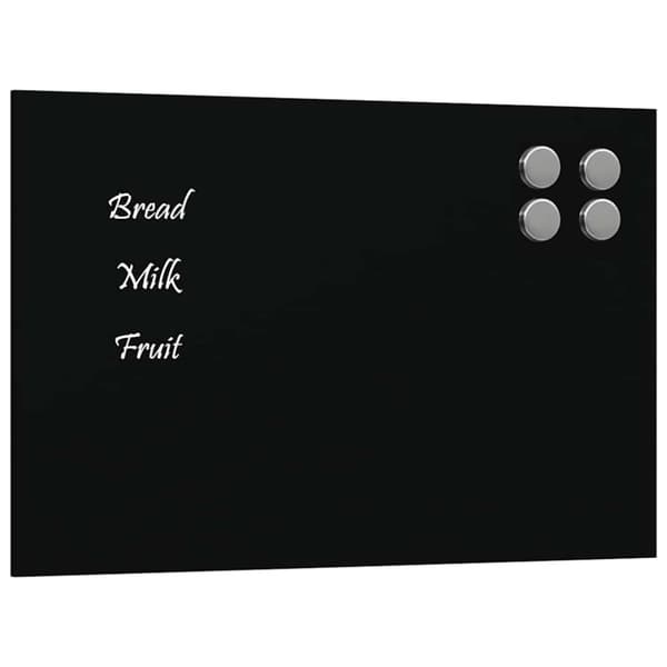 Väggmonterad magnettavla svart 30x20 cm härdat glas