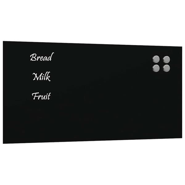 Väggmonterad magnettavla svart 60x30 cm härdat glas
