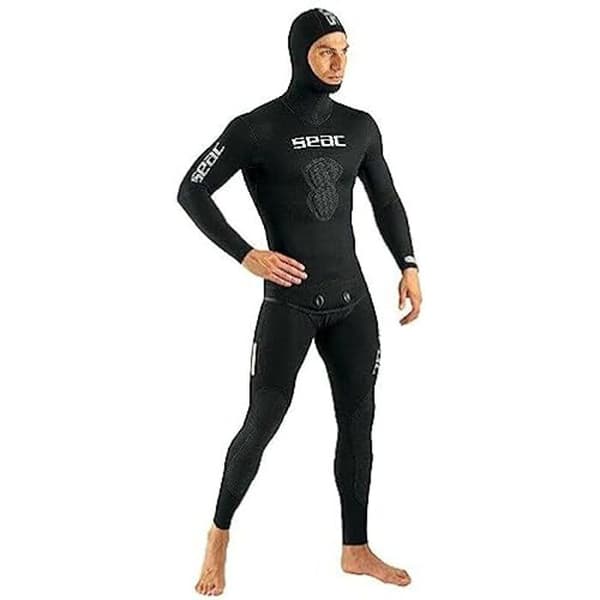 Fiskevåtdräkt - SEAC - Black Shark - 5 mm neopren - Två delar - Vattentät