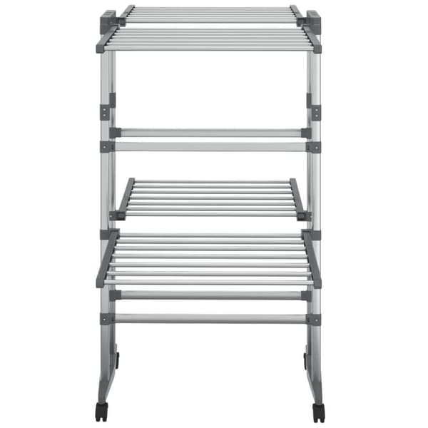 vidaXL Torkställning på hjul 2 nivåer silver 60x70x106 cm