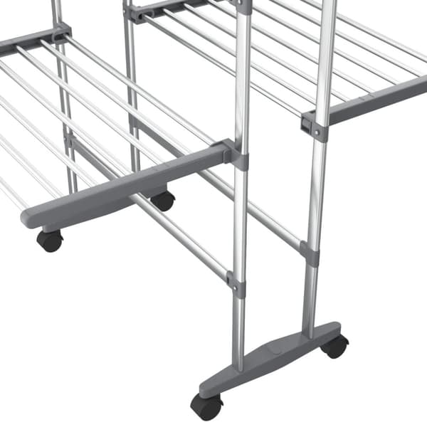 vidaXL Torkställning på hjul 2 nivåer silver 60x70x106 cm