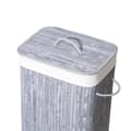 Miniatyrbillede 1 af 3: Homestyle Pro rektangulær bambus vasketøjskurv 40x30x60 cm Grå/Hvid