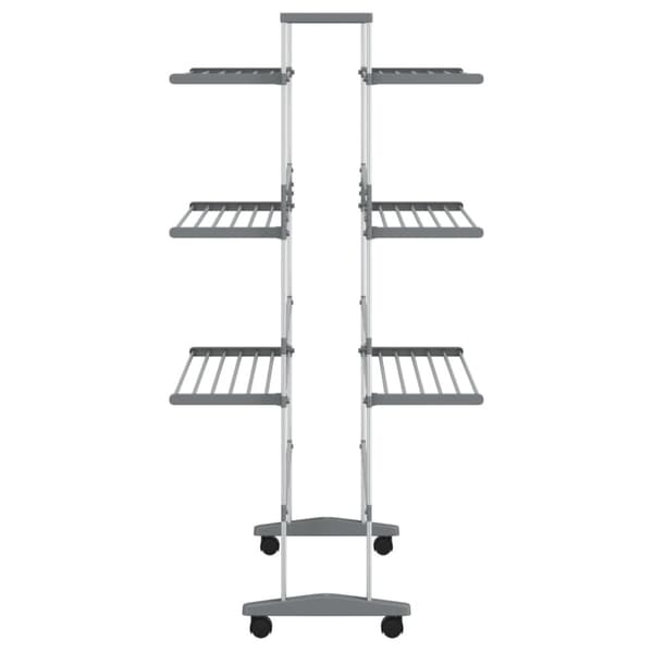 vidaXL Tørkestativ med hjul 89x64x129 cm aluminium