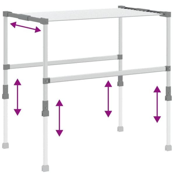 vidaXL Torkställ 83x (50-55) x (40-85) cm aluminium
