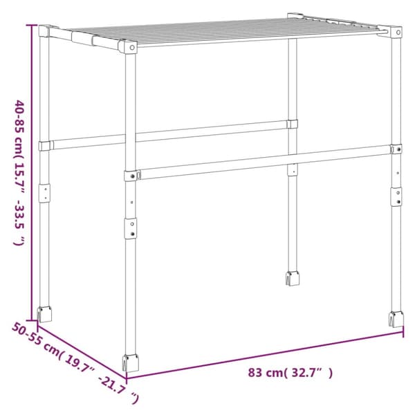 vidaXL Torkställ 83x (50-55) x (40-85) cm aluminium