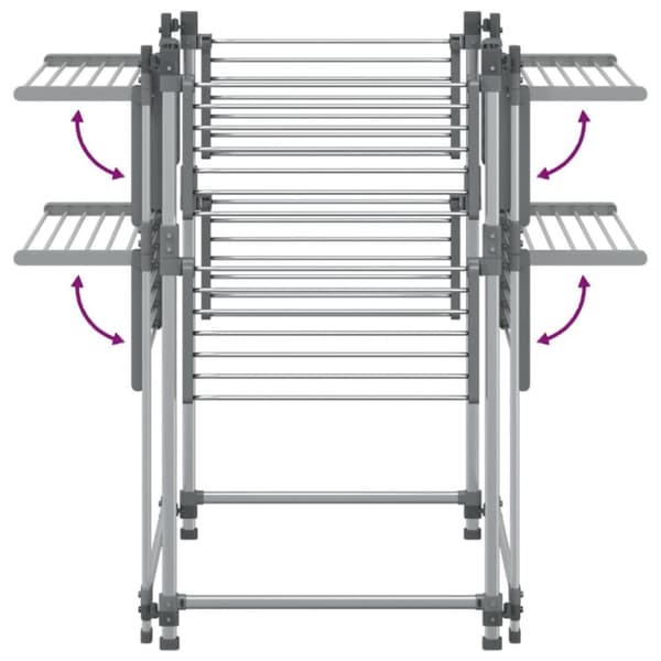 vidaXL tørrestativ 107x107x120 cm aluminium