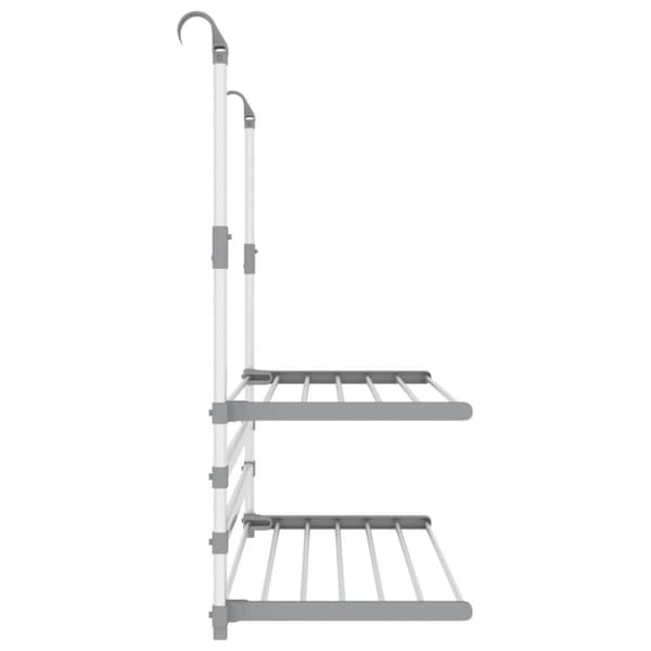 vidaXL tørrestativ til altan 89x25x(60-95) cm aluminium