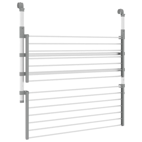 vidaXL tørrestativ til altan 89x25x(60-95) cm aluminium