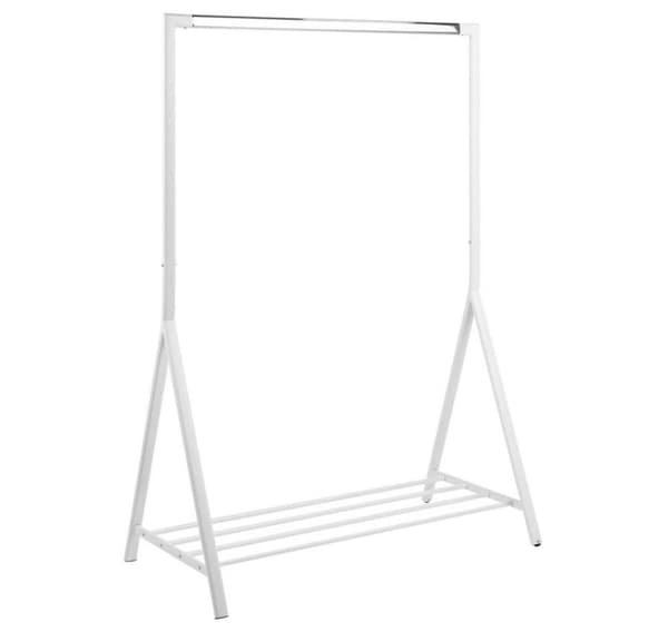 Klesstativ BRENT, 117x59xH165cm, metall hvit/krom