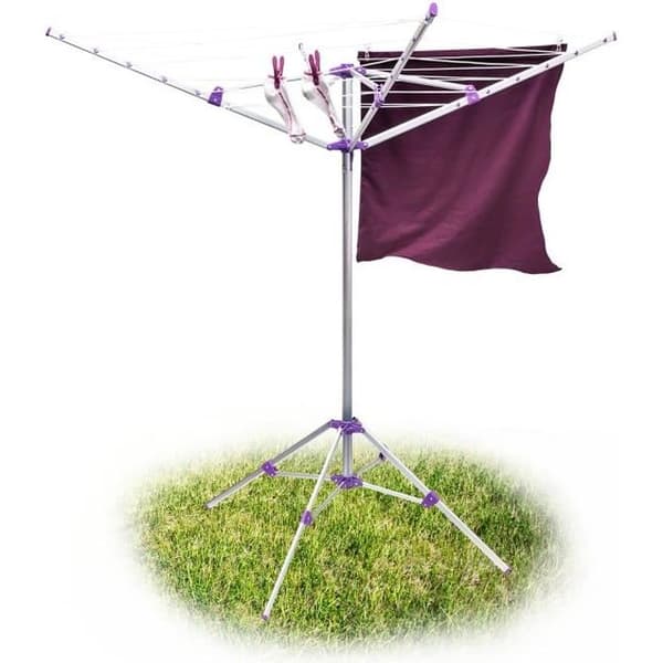 Relaxdays torktumlare 19 m paraplystativ med 4 ben, aluminium