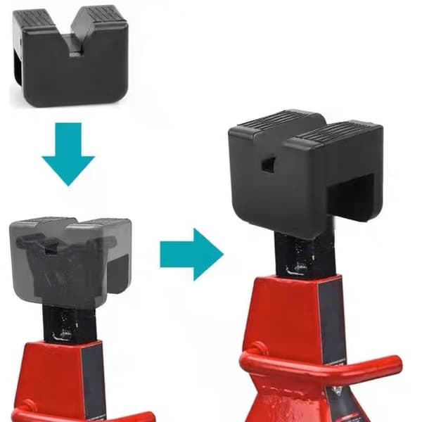INF Jack-gummipude Anti-Slip skinneadapter Understøtter tungt billøfteværktøj Sort
