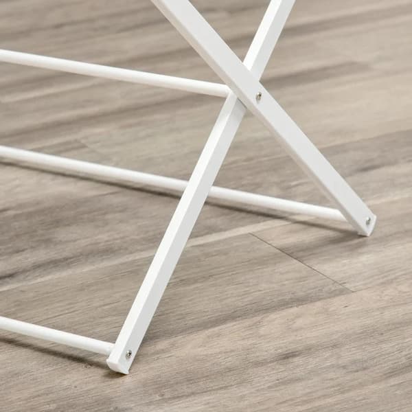 Rootz Sammenfoldelig tørrestativ - Sammenfoldelig tøjlufter - Tårntørrer - Tårntørrestativ - Tørrestativ - 8-lags tørrestativ - Metal + plastik - Hvid