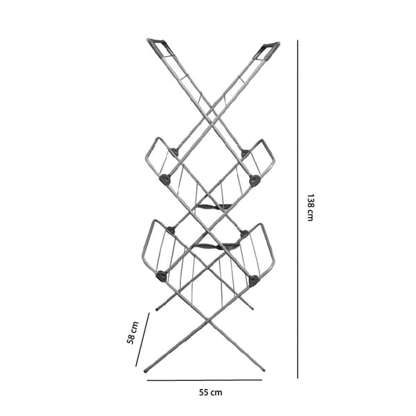 Sammenklappelig lodret tørrestativ 58 x 55 x 138 cm - Metal